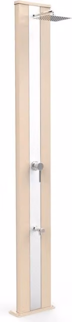Doccia Solare da Giardino Arkema Dada S con Miscelatore e Lavapiedi, Capacità 40L, Finitura Inox Champagne Bronze – 1