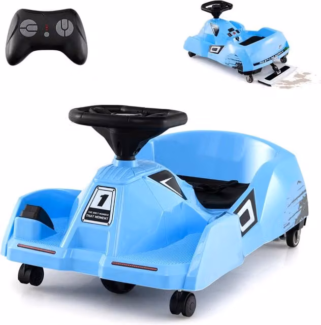 Go Kart Elettrico Design Mania Blu con Telecomando e Batteria Ricaricabile