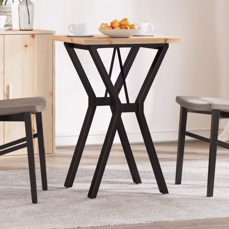 Maison Exclusive - Tavolo da Pranzo Telaio a Y 50x50x75,5 cm Legno Pino e Acciaio