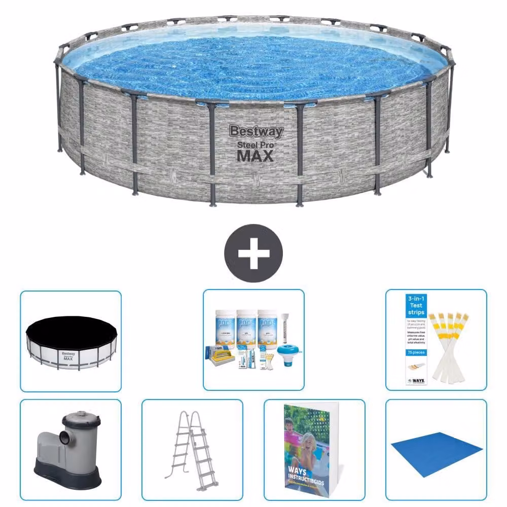 Bestway Steel Pro MAX, piscina in acciaio, forma rotonda - 549x122 cm - 6 pezzi, modello S599