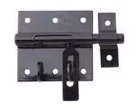 Alberts 863395 Bullone di bloccaggio, con occhiello allegato, plastificato nero, piastra 70 x 67 mm, bullone Ø 9,5 mm, lunghezza totale 100 mm, set da 10