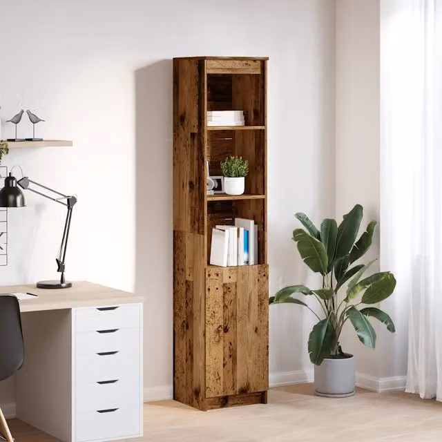 Credenza Buffet Armadio da Cucina Design Mania in Legno Antico Marrone L/P/H: 37,5 x 35 x 180 cm – 1
