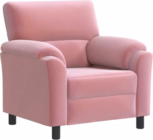 Divano moderno vidaXL in velluto rosa e nero, L: 94 cm, P: 85 cm, H: 93 cm