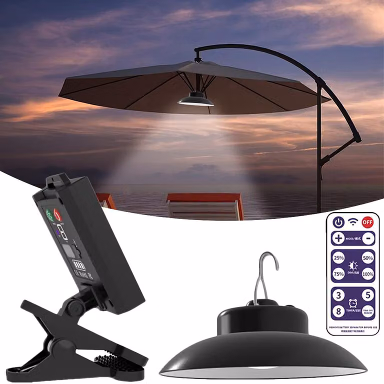 Lampada solare a sospensione, lampade solari da esterno a sospensione, lampada solare da esterno IP66 impermeabile per giardino terrazzo balcone gazebo campeggio ombrellone