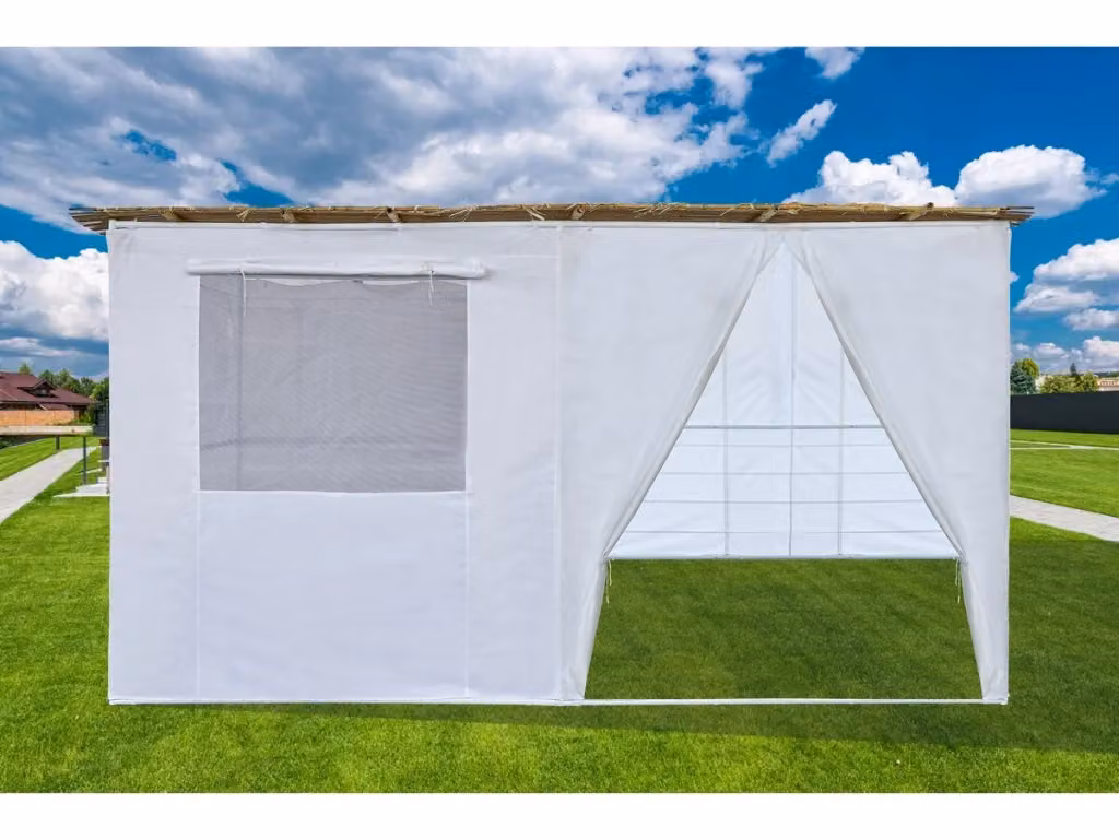 Sukkah in kit NINA regolabile HABITAT ET JARDIN, L: 400 cm, P: 300 cm, H: 210 cm, colore bianco – 2