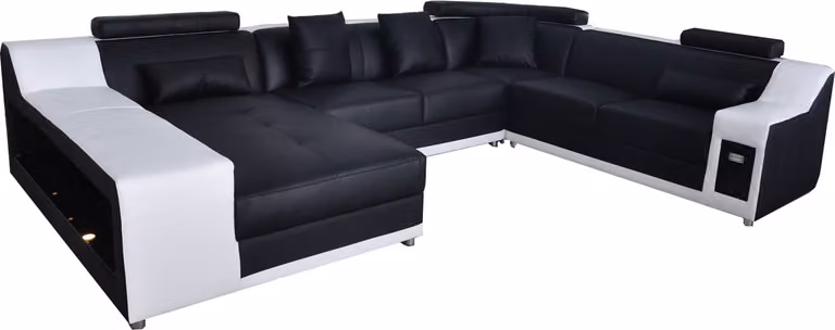 Wohn Couch Leder Landschaft Sofa Polster Garnitur Eck Sofas Sitz Garnituren