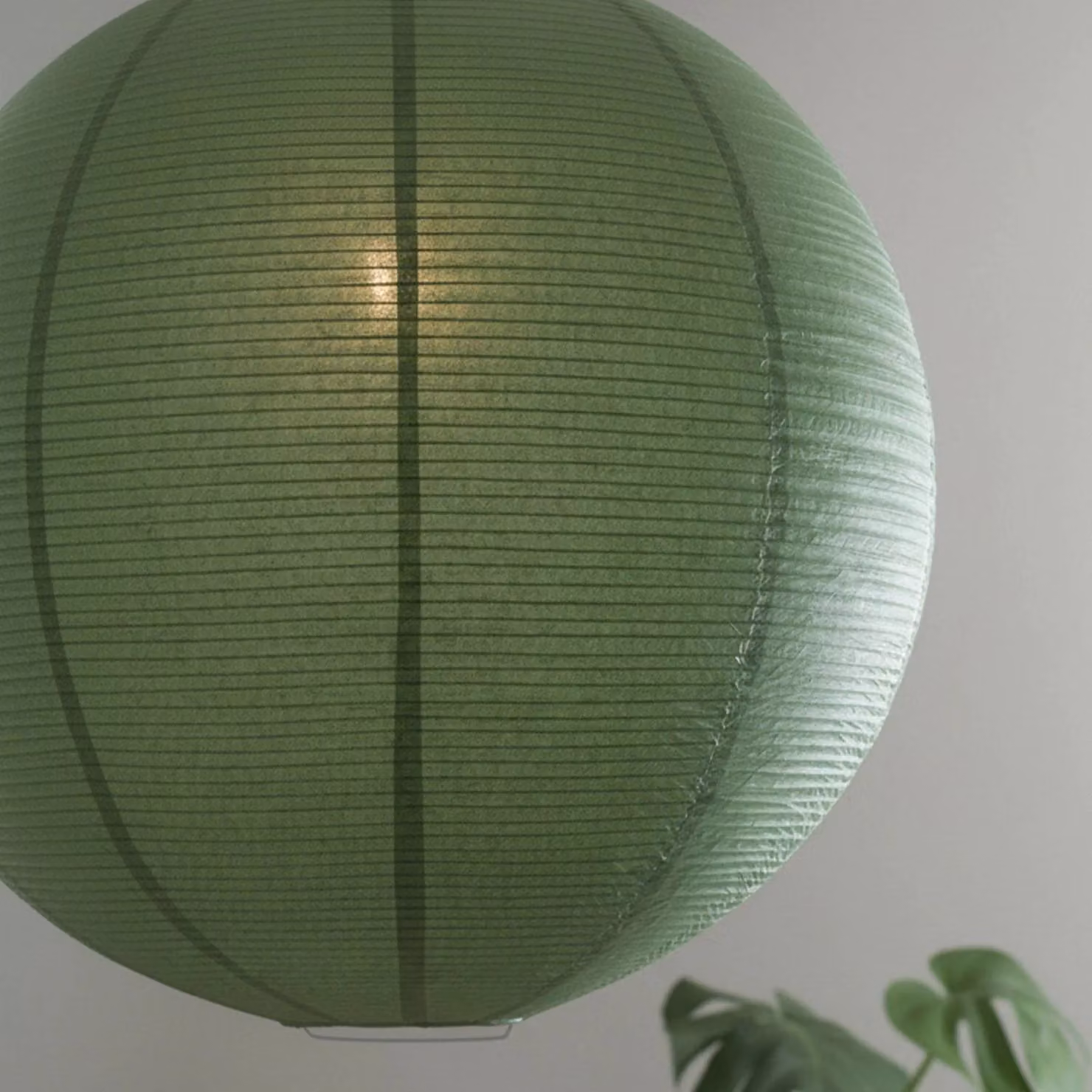 PR Home Lampada a sospensione Haru, dimmerabile, Verde, Soggiorno / Sala da pranzo, Carta / Lunolit / Lunopal, Lampada a sospensione