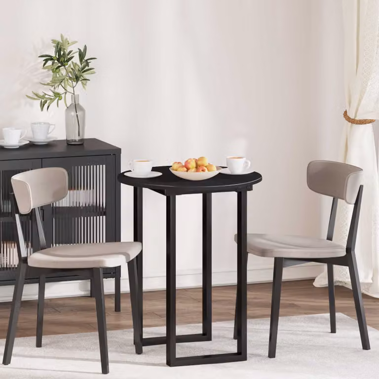 Piano del tavolo rotondo vidaXL in legno ingegnerizzato nero, Ø 60 cm, H 1,5 cm