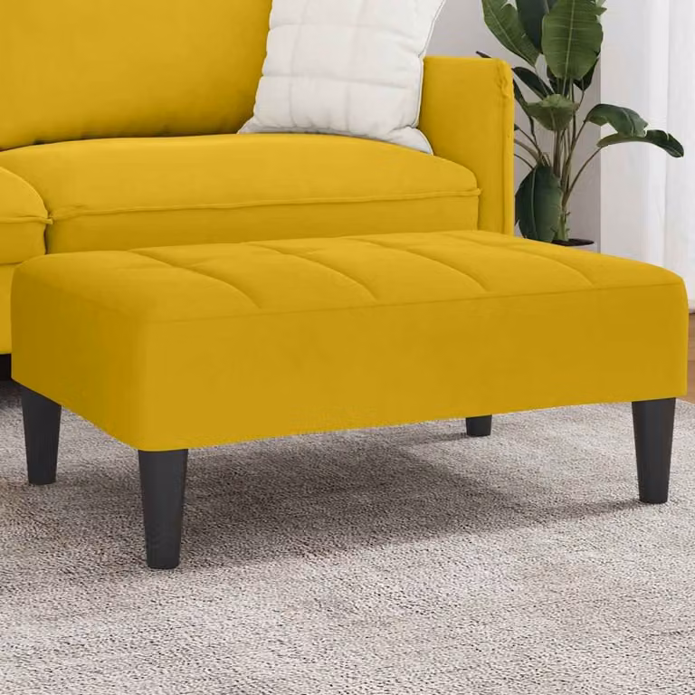 Poggiapiedi vidaXL in Velluto Giallo L 77 cm x P 55 cm x H 31 cm