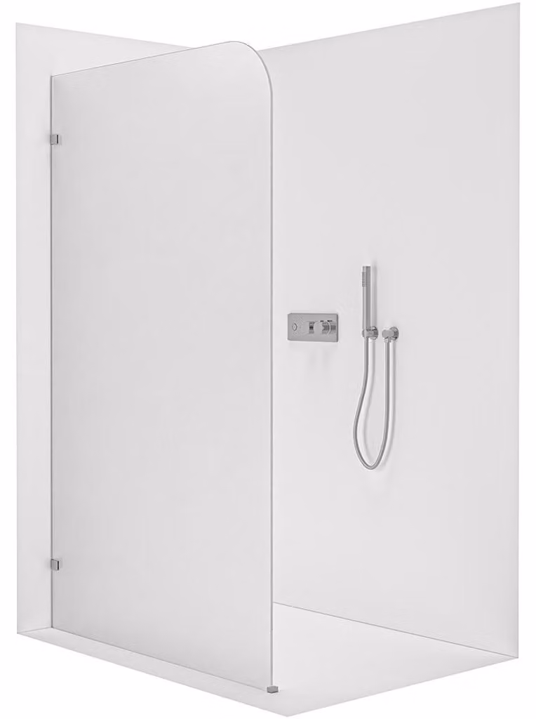 CERANO - Box doccia Walk-in Orbis - Versione sinistra - 8 mm - cromo, vetro smerigliato - 100x200 cm