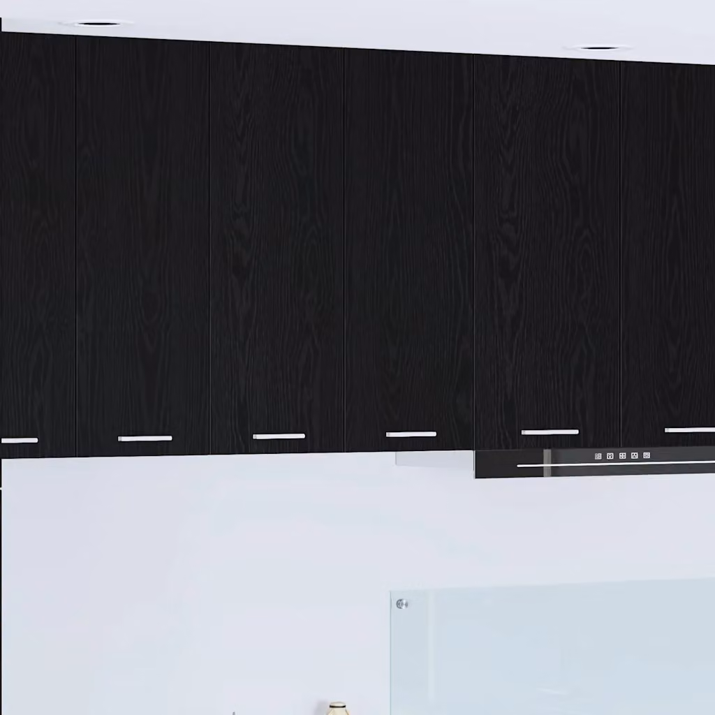 Armadio pensile da cucina moderno vidaXL in rovere nero con ante a battente L 60 cm, P 31 cm, H 80 cm