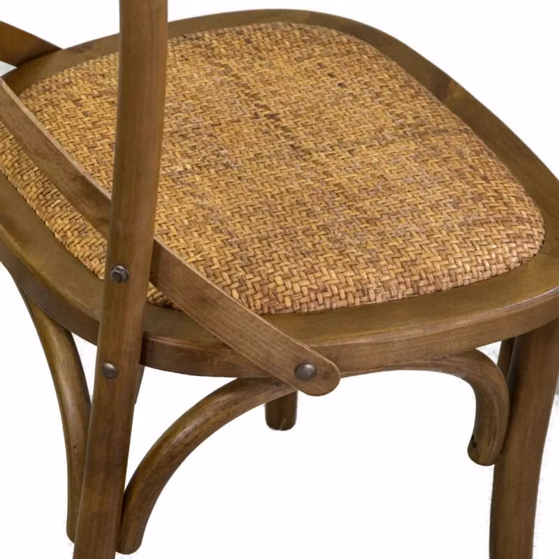 Sedia in legno di betulla Vacchetti colore marrone chiaro con seduta intrecciata L: 51 cm, P: 55 cm, H: 46,5/89 cm – 2