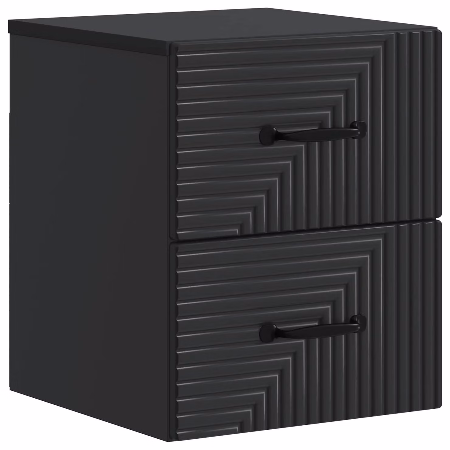 Mobiletto da notte a muro con cassetto Nero 34,5 x 33 x 40 cm