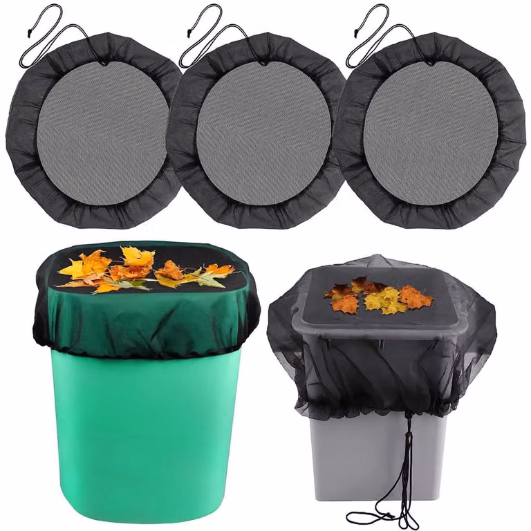 Contenitori per rifiuti da esterno, set di 3 pezzi, con coperchio regolabile da 80 cm