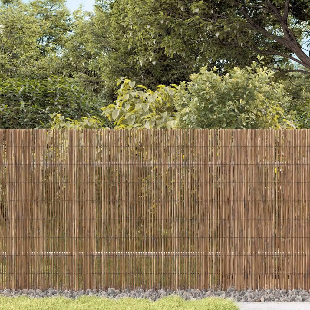 Recinzione da giardino intrecciata vidaXL in legno e metallo marrone L: 600 cm, H: 80 cm