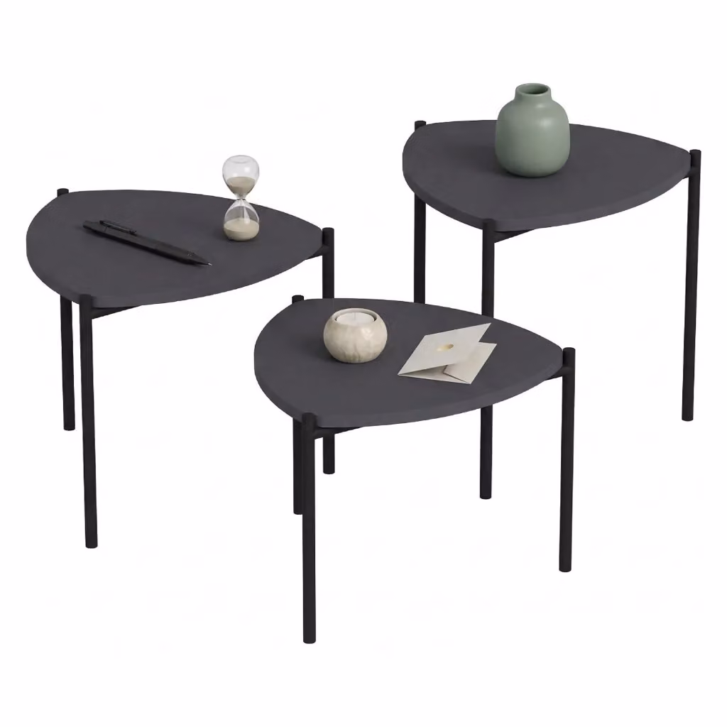 Tavolino da salotto modulare Carro DMORA colore nero antracite L/P/H: 45 x 45 x 45 cm – 2