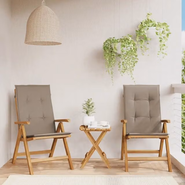 Sedie Reclinabili Pieghevoli con Cuscini 2 pz in Legno di Teak 3196441