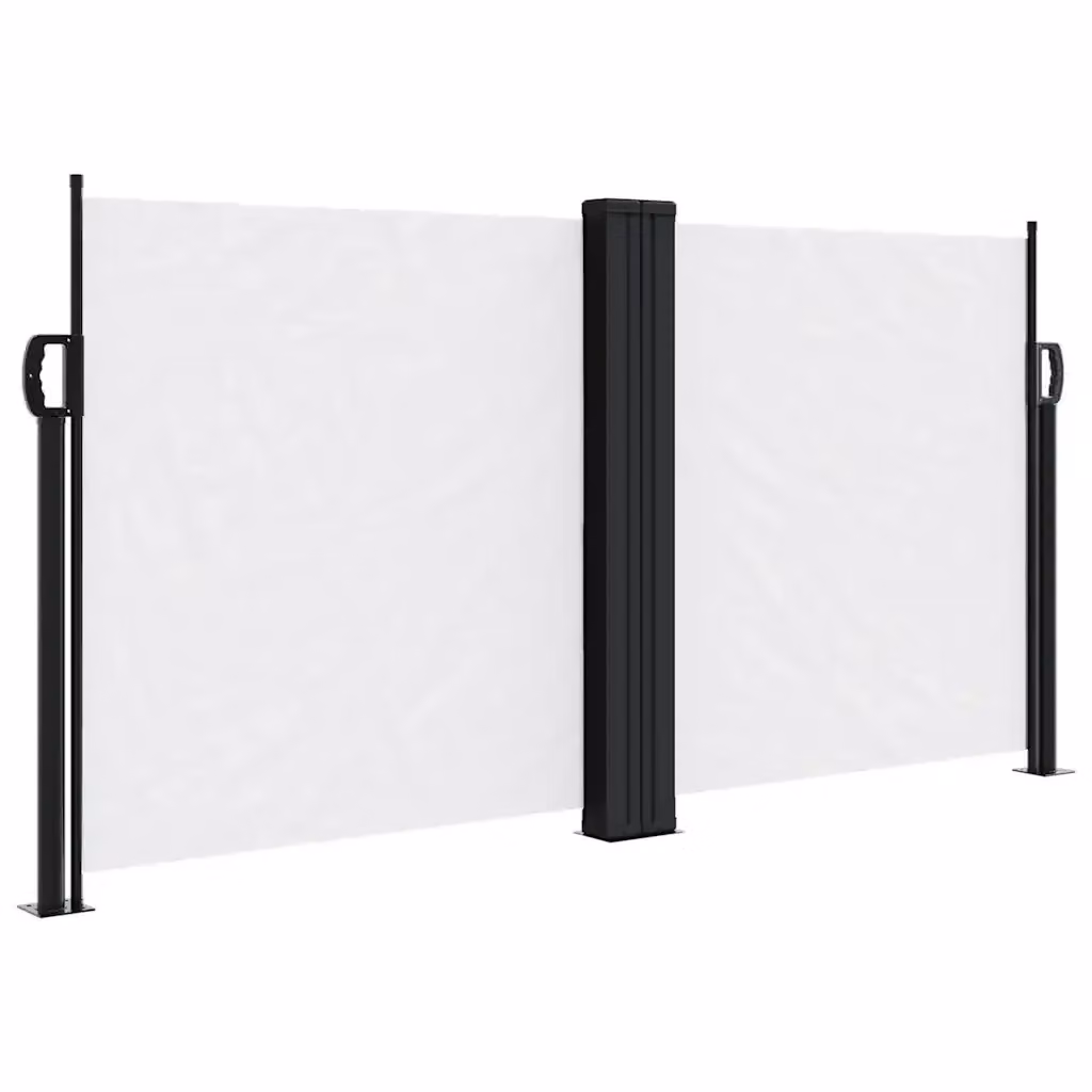 Tenda da Sole Laterale Retrattile vidaXL in Poliestere e Acciaio, Bianca, L: 1000 cm, H: 120 cm – 2