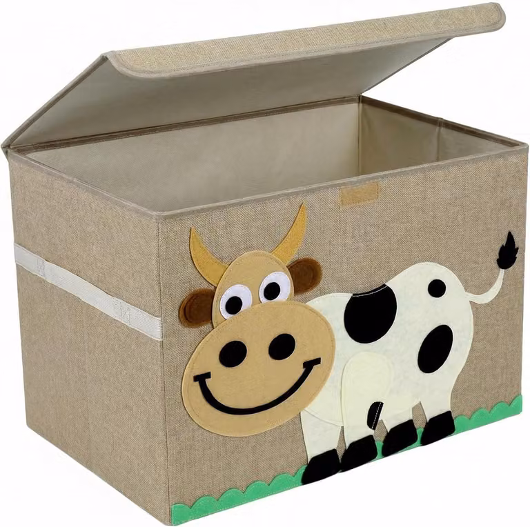 Contenitore di stoccaggio con coperchio, dimensioni 53x36x36 cm, capacità 65 litri, ideale per giocattoli