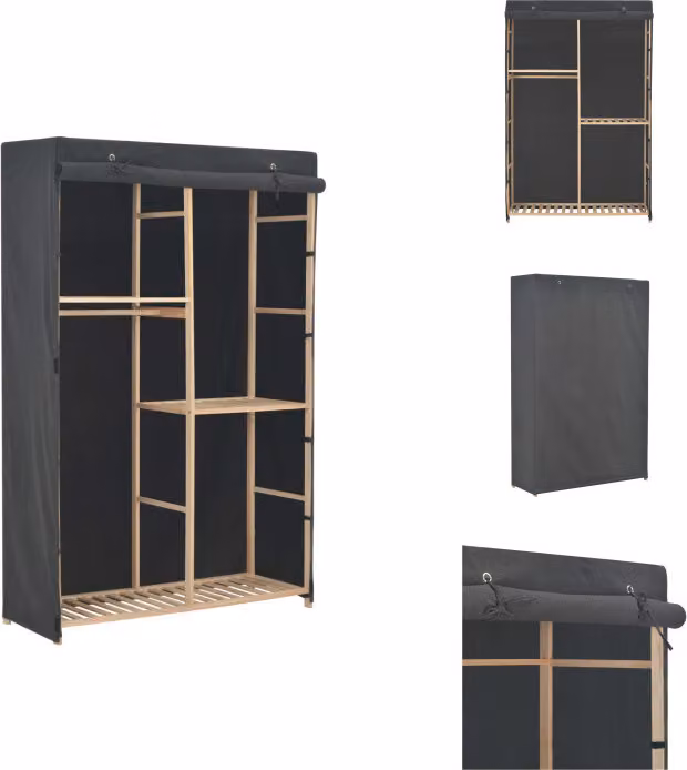 vidaXL Armadio a 3 piani grigio 110 x 40 x 170 cm in tessuto - Armadi