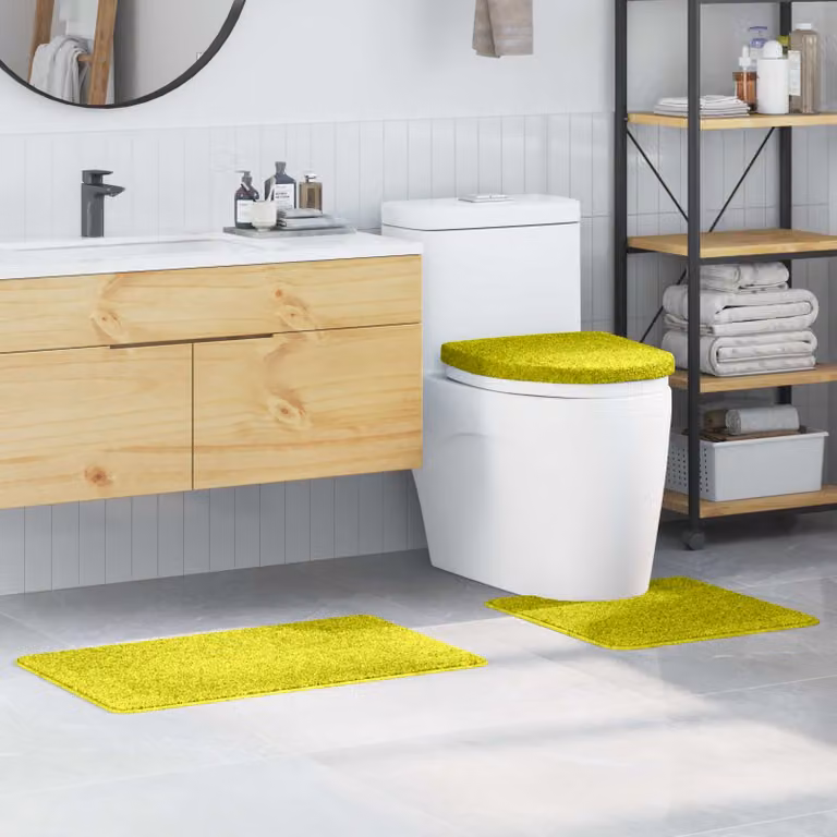 Set di 3 tappetini antiscivolo per il bagno vidaXL, verde, L: 50 cm, P: 80 cm