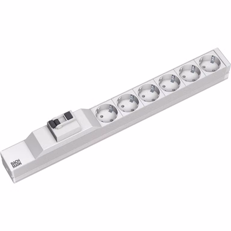 Bachmann striscia di prese 19 1U 6 prese di contatto protettive 1xFI