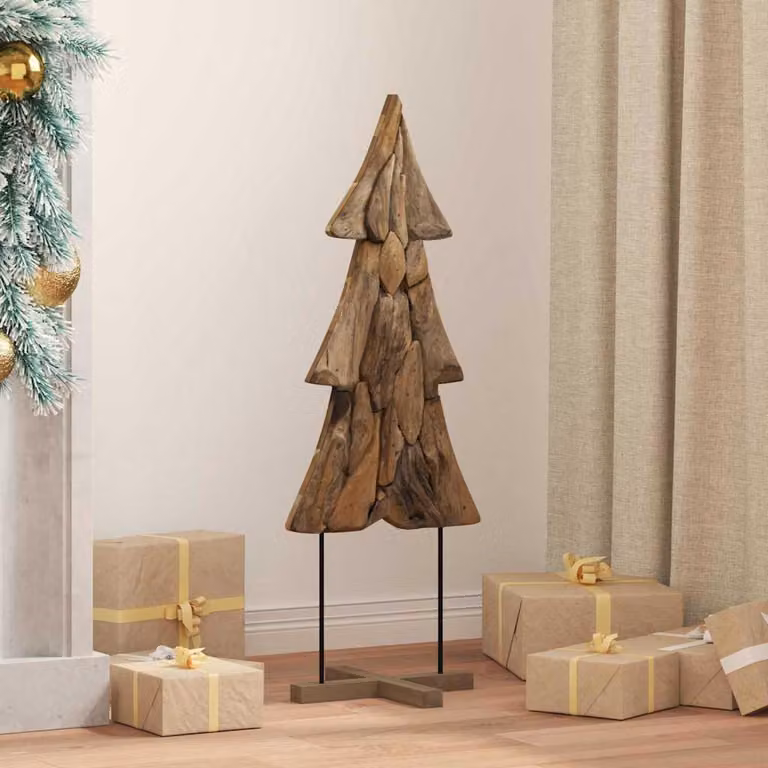 Albero di Natale Marrone 90 cm Legno massello di teak