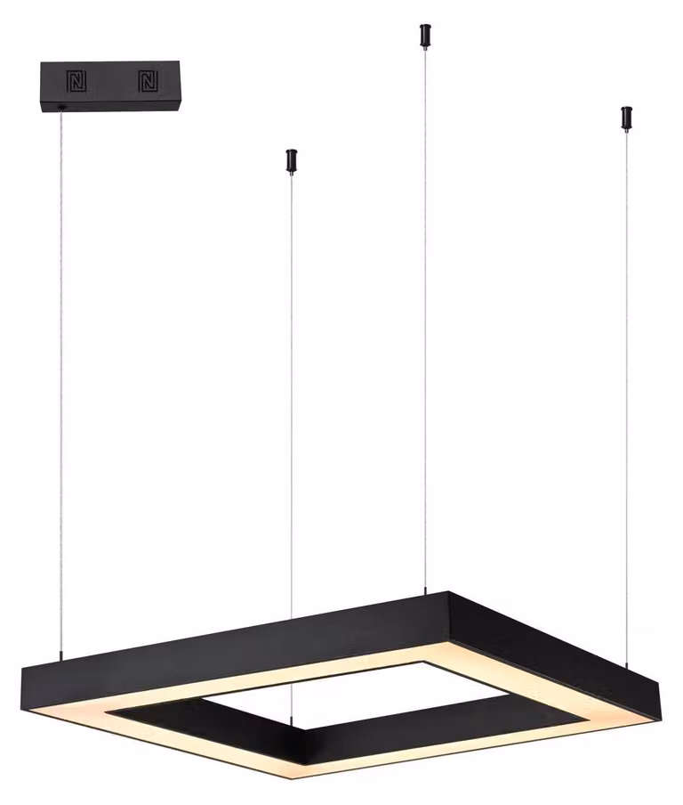 Immax NEO CANTO SLIM Lampada a sospensione smart 80x80x7 cm 60 W nera Zigbee 3.0