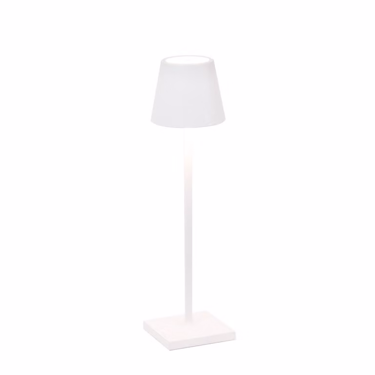 Lampada a led da tavolo Poldina Pro Micro Bianca ricaricabile e dimmerabile con batteria fino a 12 ore