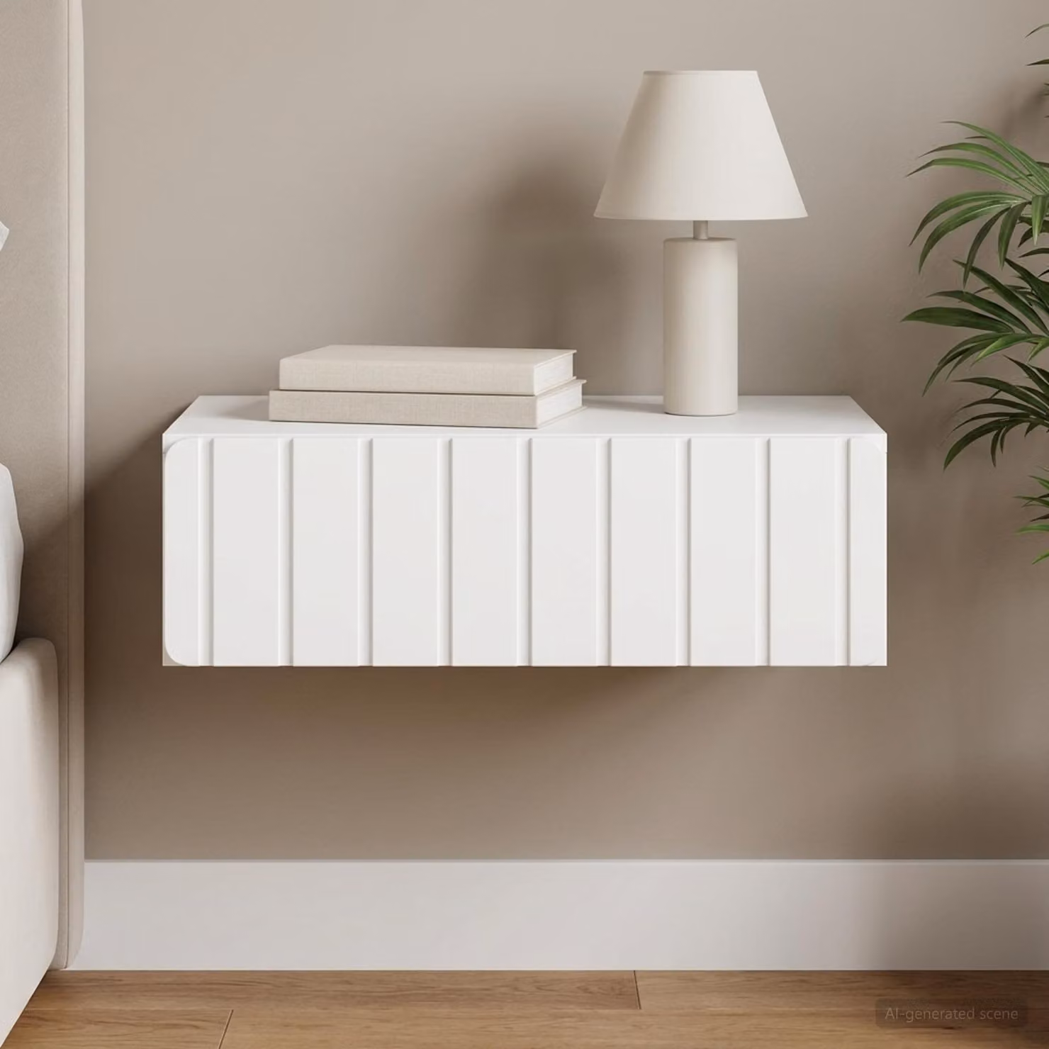 vidaXL Tavolino da parete laterale moderno bianco L: 59 cm, P: 34,5 cm, H: 17 cm
