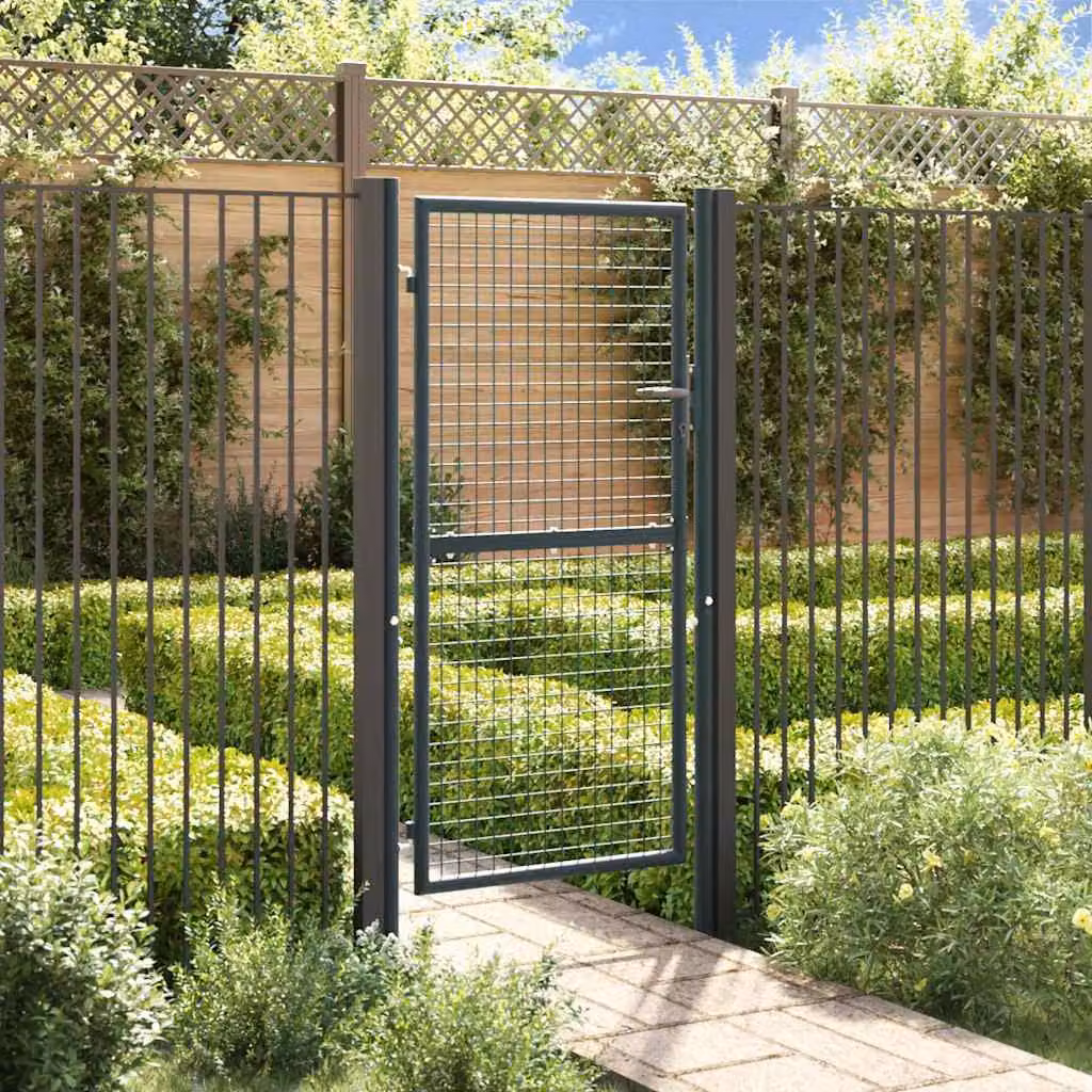 Cancello a battente vidaXL in acciaio zincato grigio antracite L: 100 cm, H: 175 cm – 1