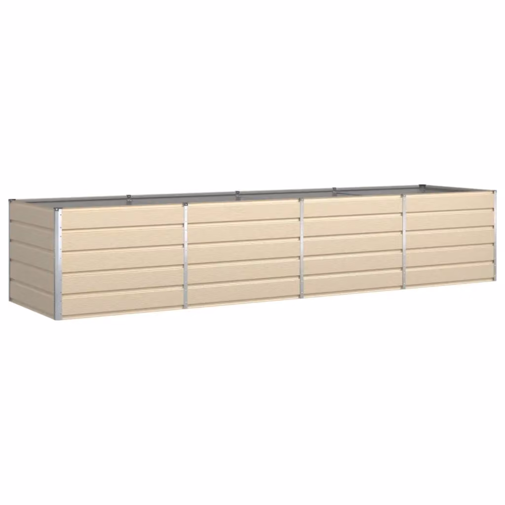 Fioriera vidaXL in acciaio zincato color bianco/beige L: 385 cm, P: 100 cm, H: 75 cm – 2
