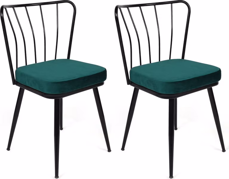 Skye Decor, Yıldız-951 V2, Set di sedie (2 pezzi), Verde, 100% METALLO, 43 x 42 x 82 cm
