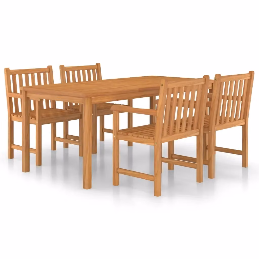 Set da pranzo da giardino vidaXL in legno di teak marrone, 5 pezzi, L: 180 cm, P: 90 cm – 2