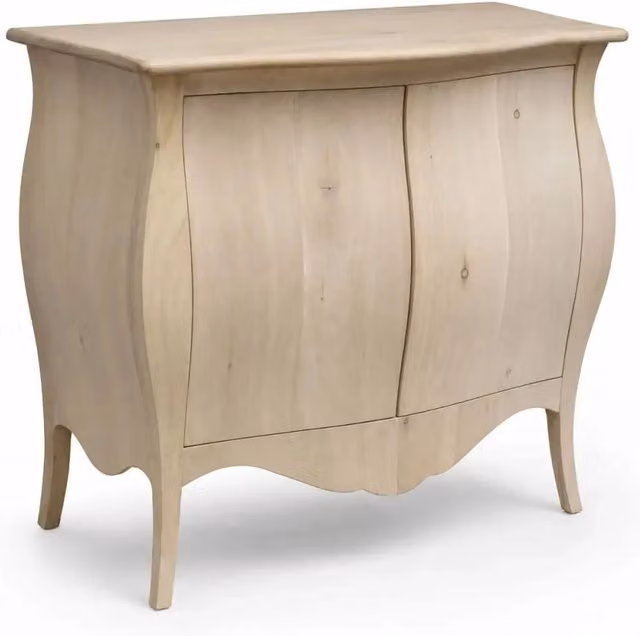 Credenza sagomata con 2 porte in legno di pino grezzo Mobili 2G L/P/H: 120 x 54 x 94 cm – 2