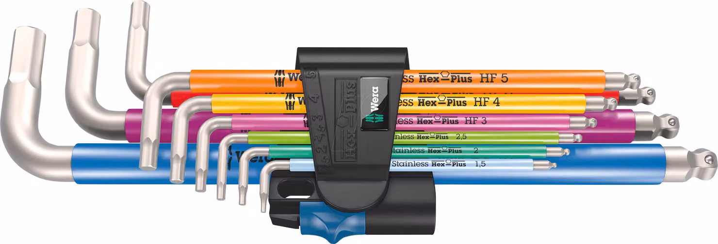 Wera 3950/9 Hex-Plus Multicolore HF Inox 1