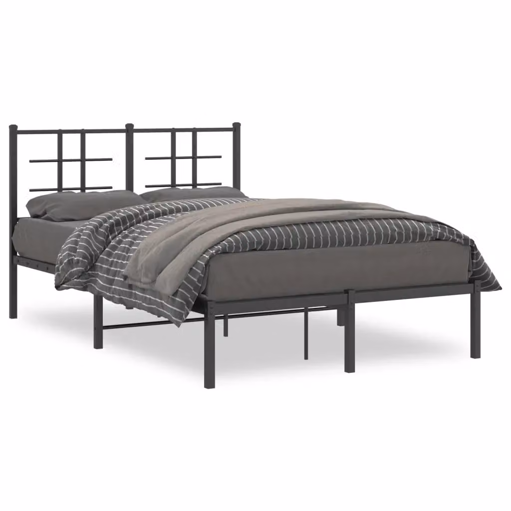 vidaXL Giroletto con Testiera in Metallo Nero L/P/H: 120 x 200 cm – 2