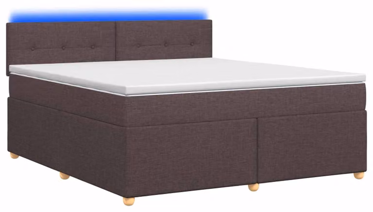 Letto a molle con materasso marrone scuro 140 x 200 cm in tessuto