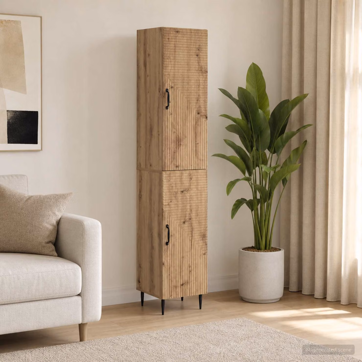 Set di 2 armadi moderni vidaXL in legno MDF color rovere marrone con ante scorrevoli, ripiani e cassetti interni per camera da letto, ufficio o soggiorno