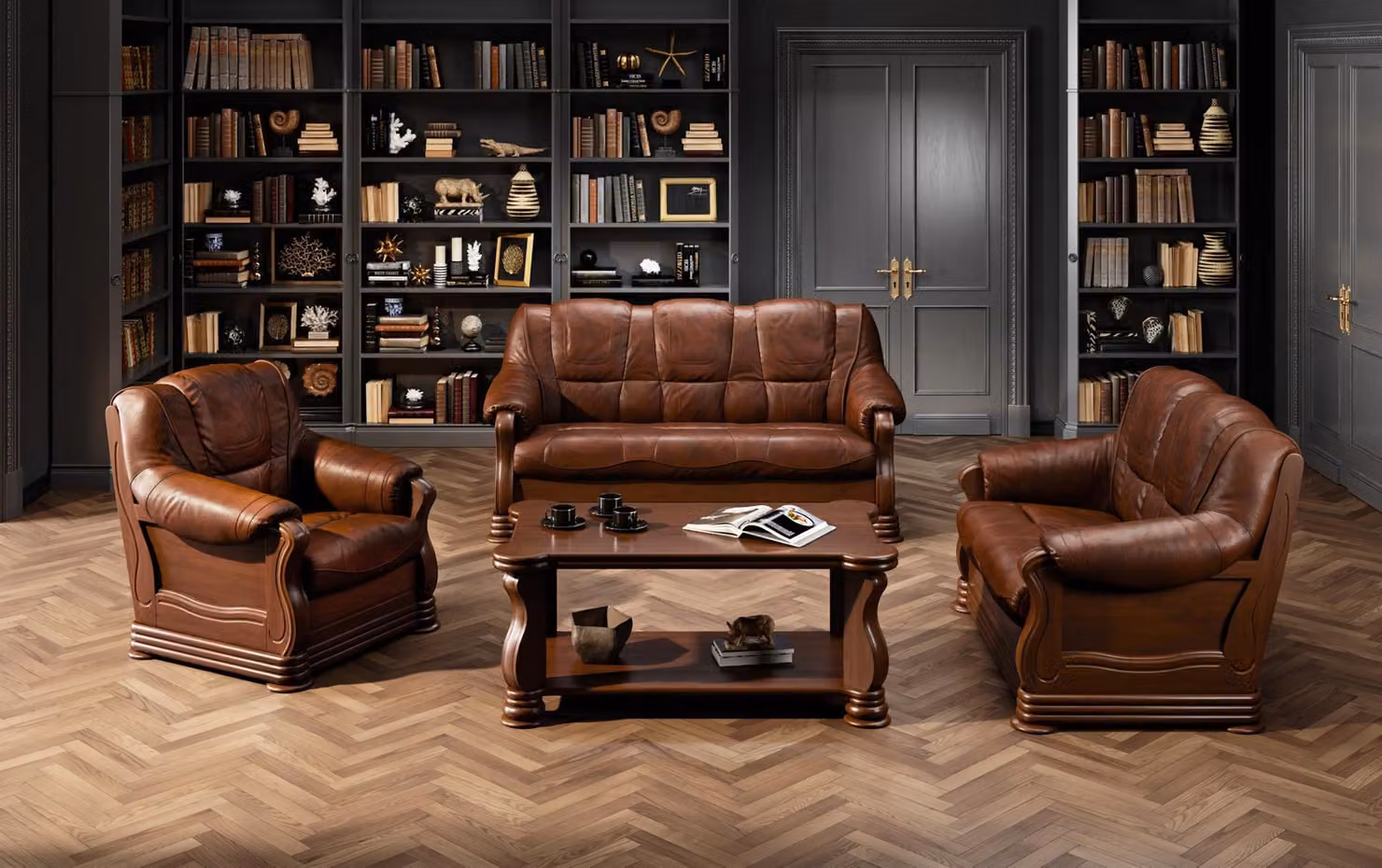 Set di sedute 3+2+1 Divano Set di divani Divani Seduta Tappezzeria Mobili classici