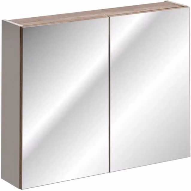 Mobile da bagno VANTA 80 cm taupe – Porte a battente con specchi
