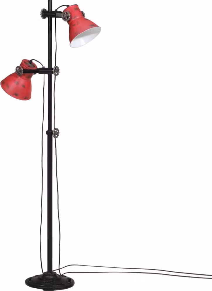 vidaXL Lampada da terra 25 W Rosso 25x25x90/140 cm E27