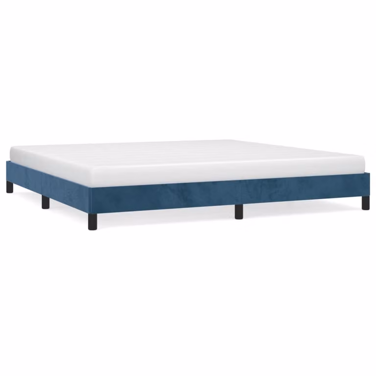 Giroletto senza Materasso Blu Scuro 200x200 cm in Velluto