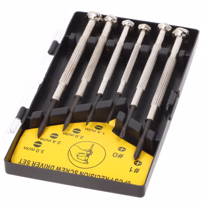 Fixpoint 77050 Set di 6 pezzi di cacciaviti meccanici di precisione - in scatola trasparente