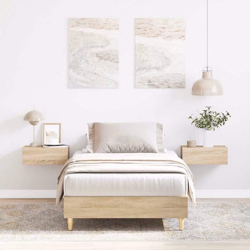 vidaXL Giroletto senza Materasso in Rovere Sonoma e Materiali Compositi, L/P: 90 x 190 cm