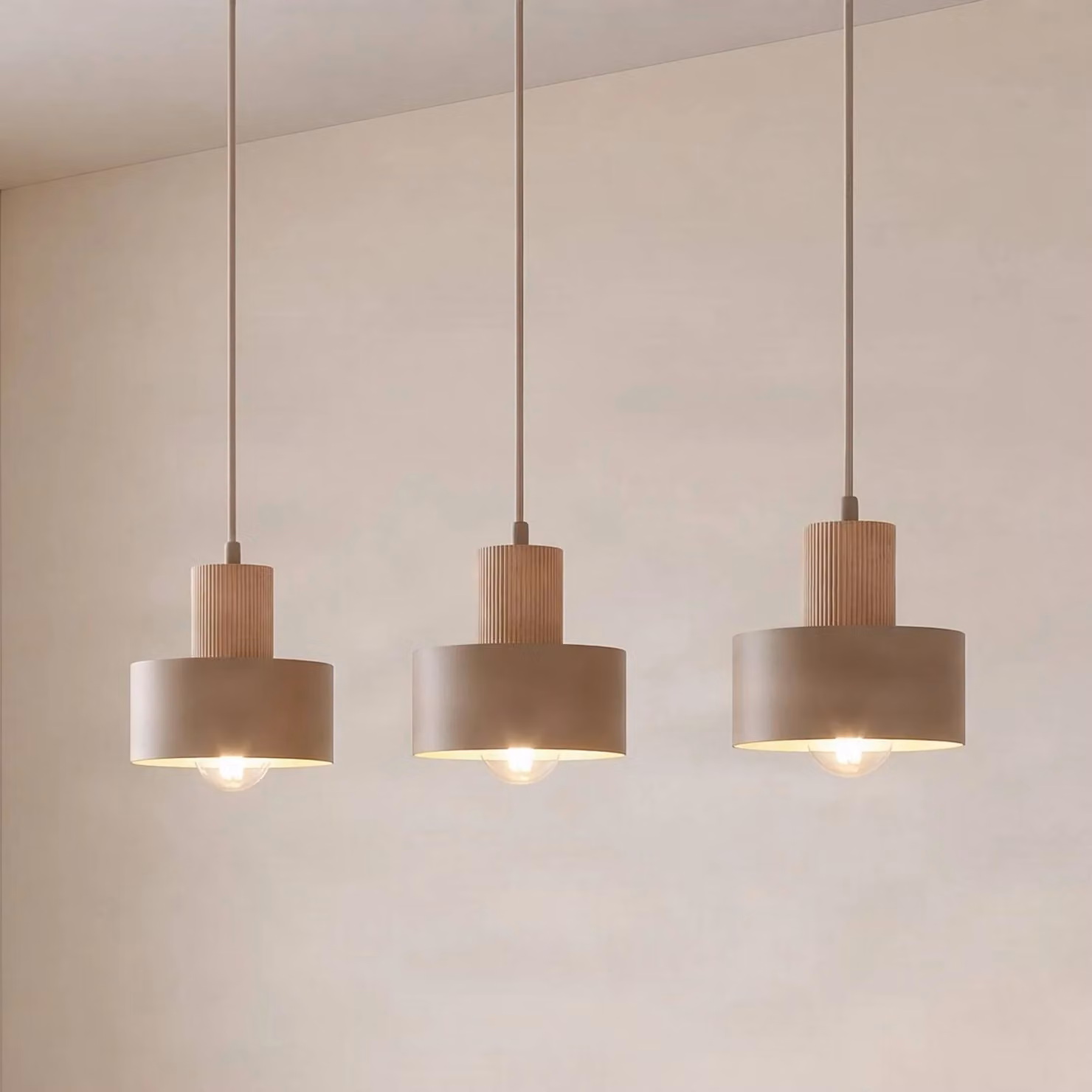 Lampada a sospensione Rif SIGMA, dimmerabile, Crema / Ambra, Soggiorno / Sala da pranzo, Metallo, Moderno, Lampada a sospensione