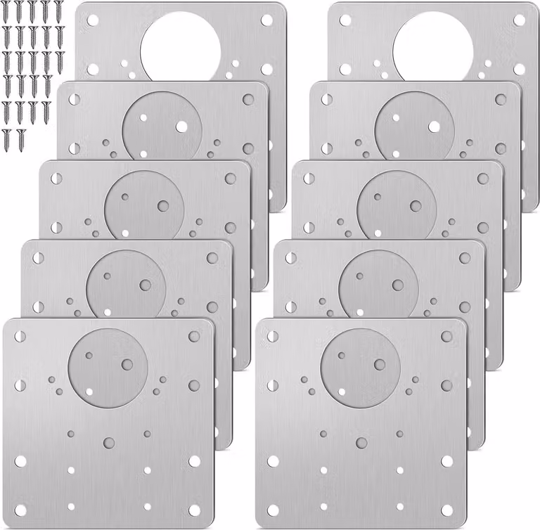 Set di riparazione cerniere - Piastre per cerniere in acciaio inossidabile - 10 pezzi