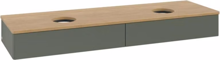 V&B Mobiletto senza struttura frontale - illuminazione Antao 160x50cm, WBP hon. Oa, lea gre. m Lac