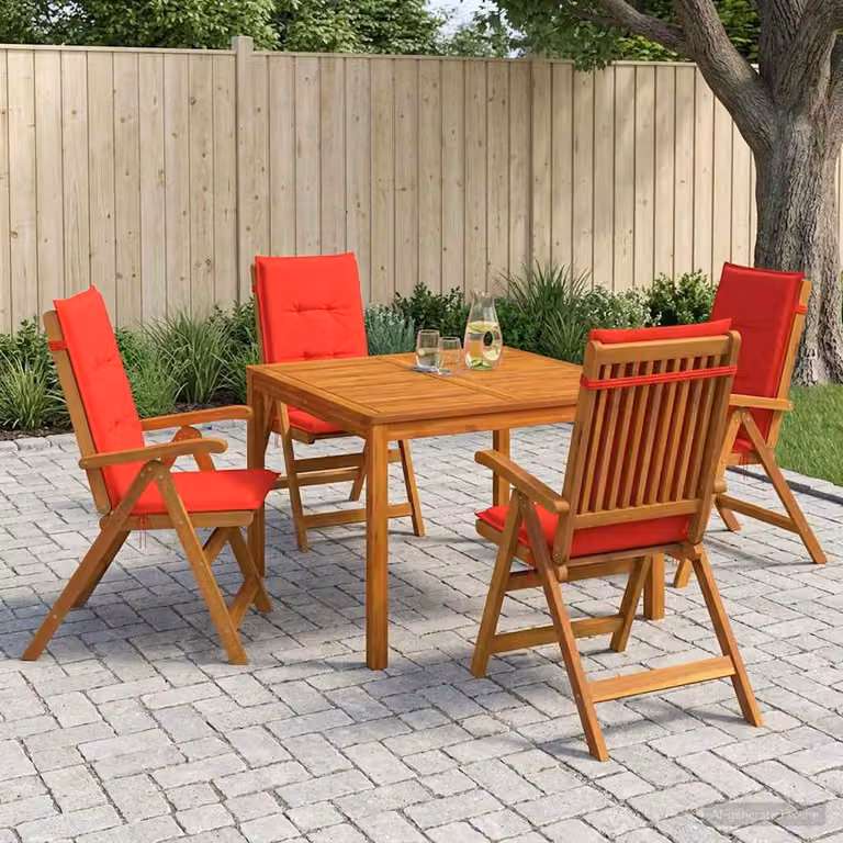 Set da pranzo per giardino e terrazzo vidaXL in legno di acacia massello oliato, colore marrone, L: 110 cm, P: 75 cm, H: 75 cm