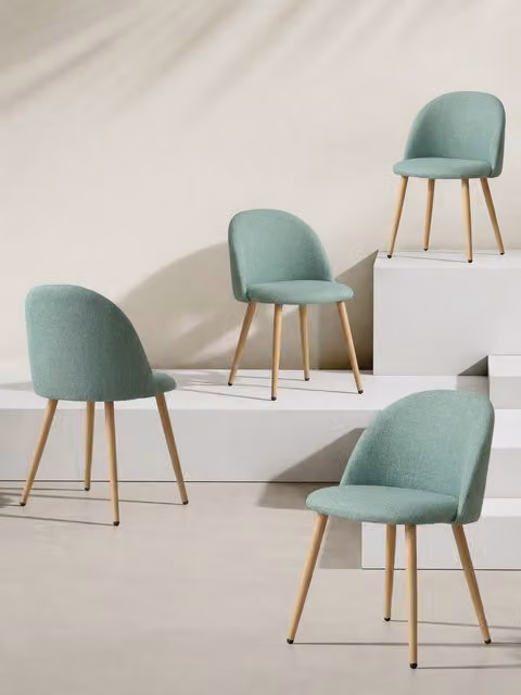 Set di 4 sedie imbottite Brila colore verde Kenay Home